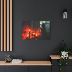 Spooky Halloween Canvas Print, Witch Decor, Haunted House Art, Creepy Wall Art, Fall Home Decor