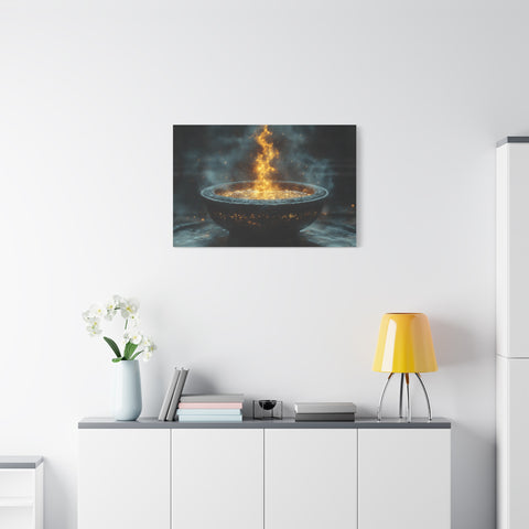 Mystical Fire Canvas Art, Home Decor, Aura Wall Art, Gift for Nature Lovers, Fantasy Room Decoration