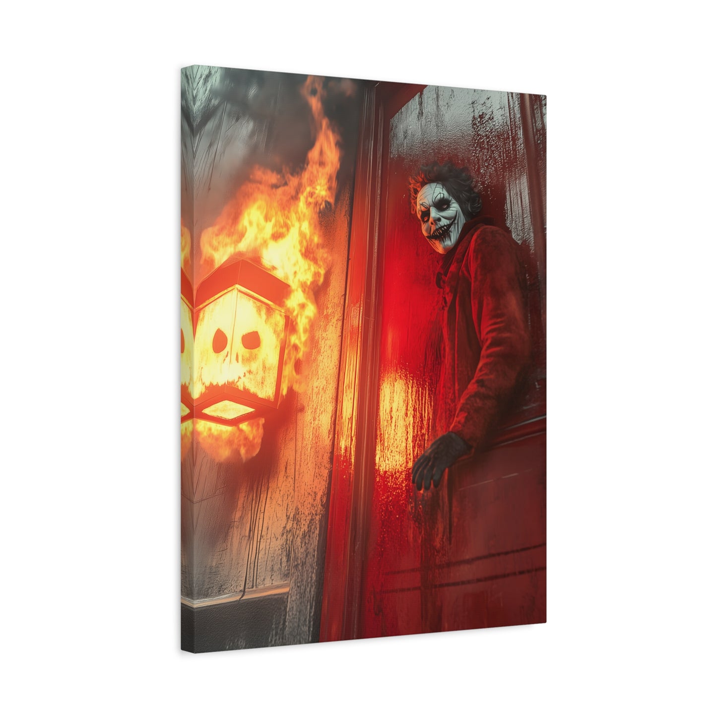 Halloween Horror Art Print, Spooky Home Decor, Creepy Wall Art, Unique Gift for Haunted House Lovers, Matte Canvas Artwork