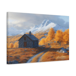 Autumn Landscape Canvas Wall Art, Cozy Home Decor, Nature Print for Living Room, Gift for Art Lovers, Rustic Fall Artwork