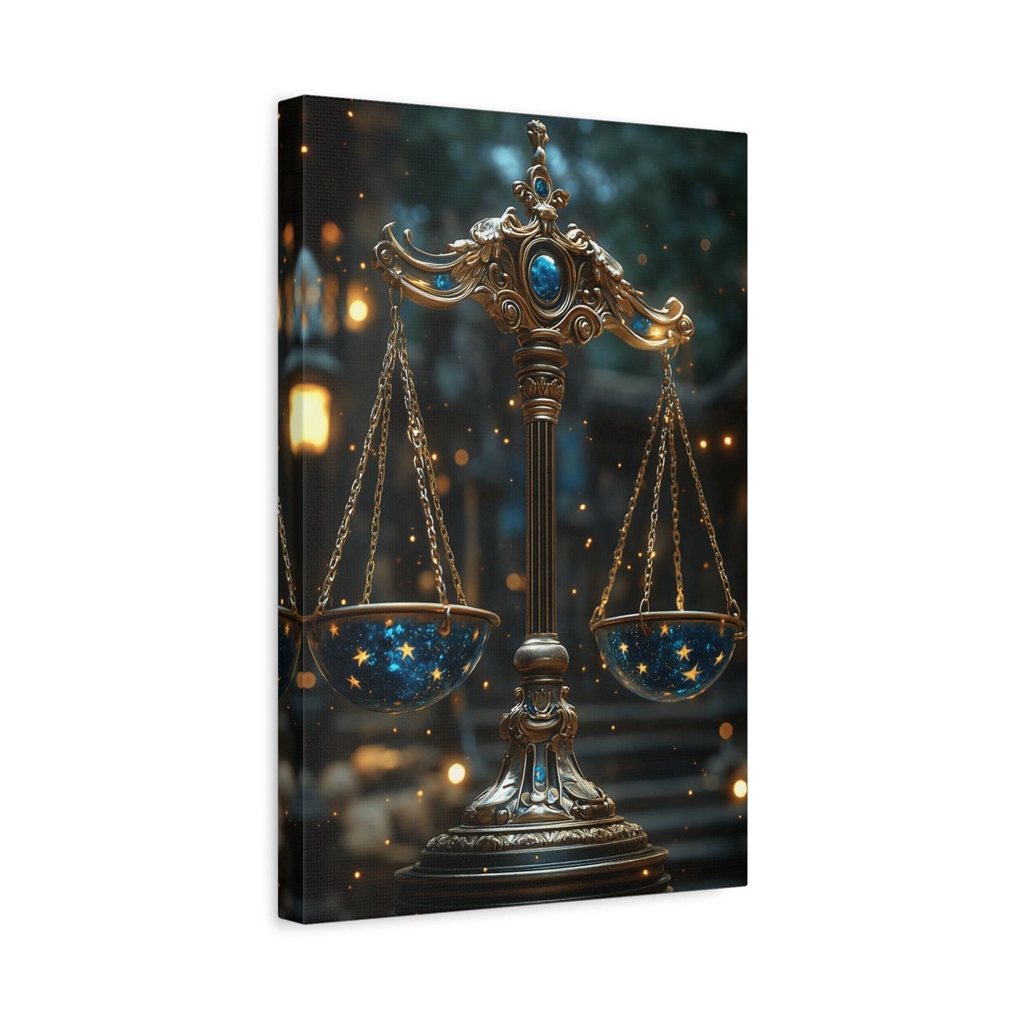 Celestial Scales Canvas Art, Starry Balance Wall Decor, Astrology Gift, Cosmo Home Decor, Spiritual Artwork, Zodiac Decoration