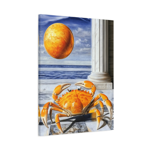Vibrant Crab Art Canvas Print, Coastal Home Decor, Beach Wall Art, Unique Gift for Ocean Lovers, Nautical Themed Artwork, Summer Decor