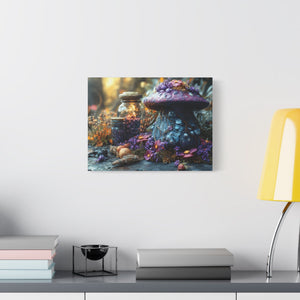 Enchanted Mushroom Canvas Print, Nature Wall Art, Fairy Tale Décor, Magical Home Accent