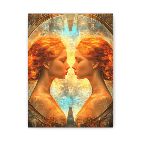 Artistic Gemini Canvas Print, Home Decor, Gallery Artwork, Unique Gift, Contemporary Art