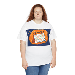 Periodic Table Calendar Tee — Humorous Science Pun T-Shirt