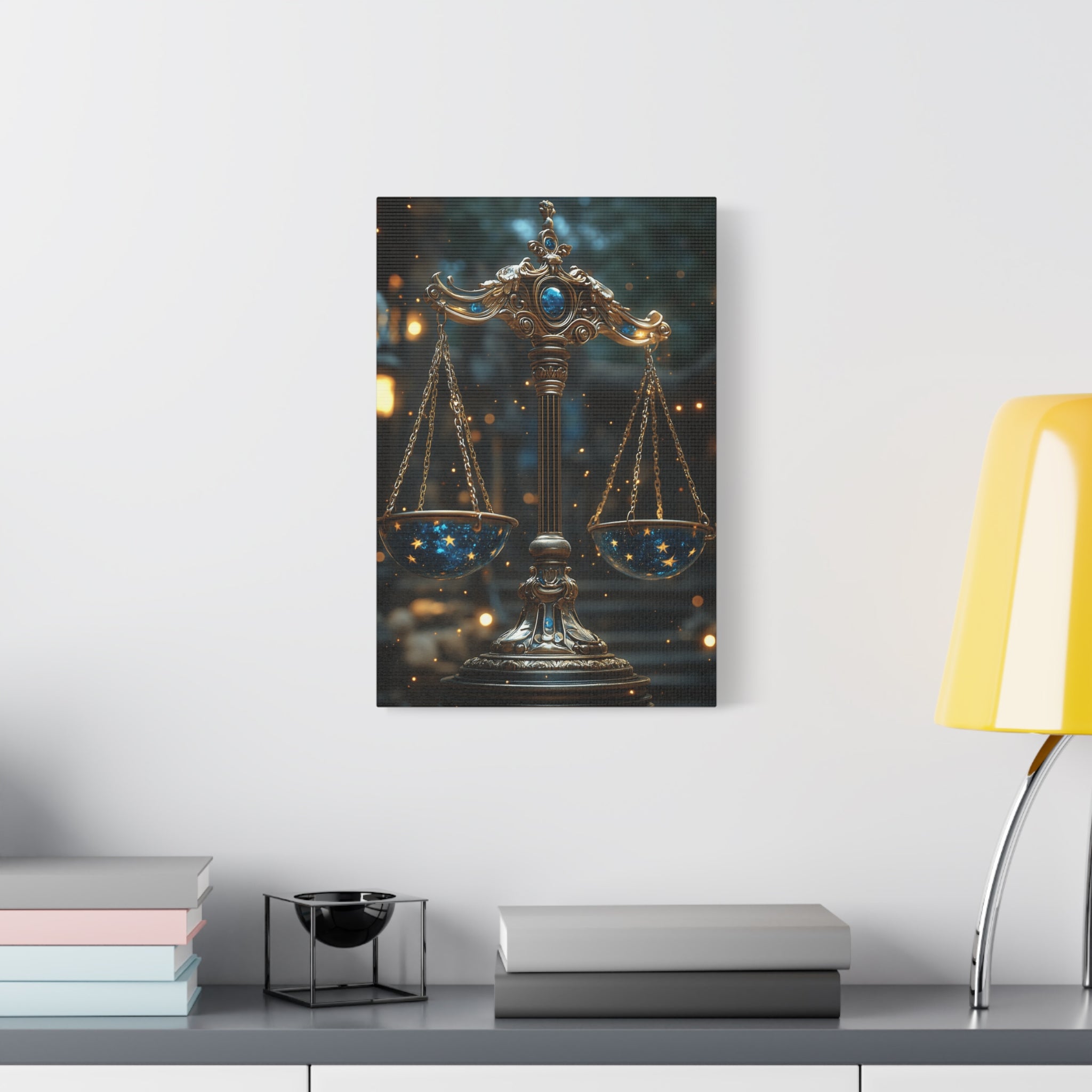 Celestial Scales Canvas Art, Starry Balance Wall Decor, Astrology Gift, Cosmo Home Decor, Spiritual Artwork, Zodiac Decoration