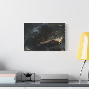 Mystical Raven Canvas Art Print, Gothic Wall Decor, Witchy Home Aesthetic, Unique Gift, Dark Fantasy Decoration