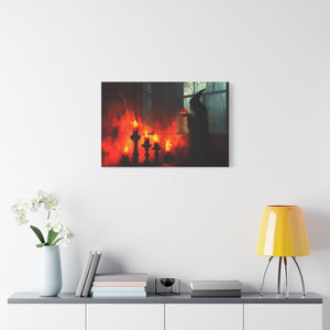Spooky Halloween Canvas Print, Witch Decor, Haunted House Art, Creepy Wall Art, Fall Home Decor
