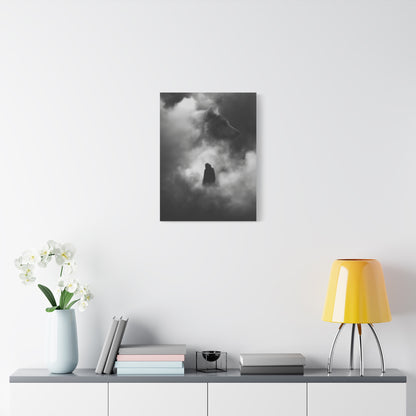 Black and White Wolf Canvas Art Print, Animal Wall Decor, Nature-Inspired Home Decor, Wilderness Art, Unique Gift Idea, Modern Aesthetic