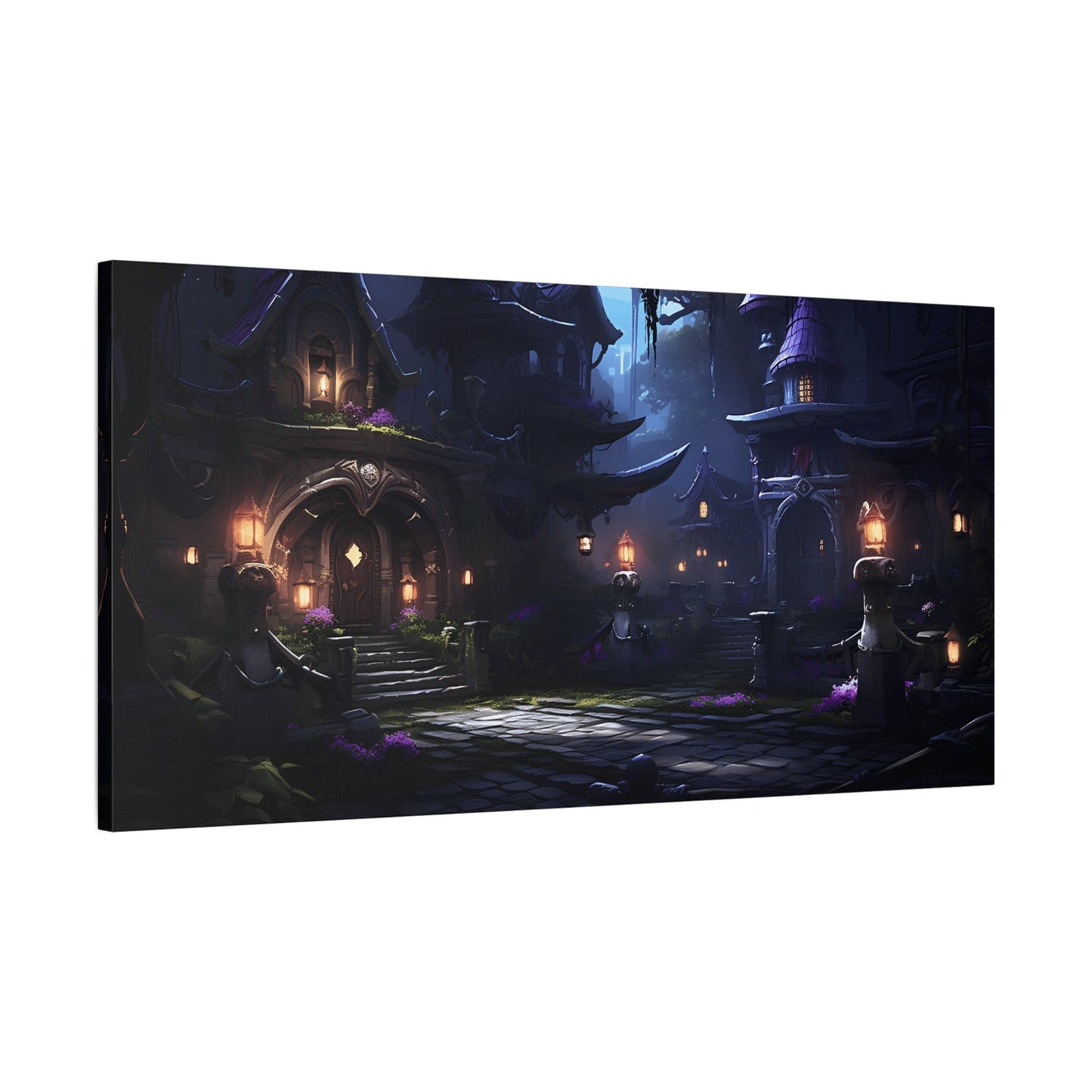 Ethereal Mystic Village Canvas Print, Perfect Wall Art for Fantasy Lovers, Home Décor, Gift Idea for Special Occasions, Magical Scene