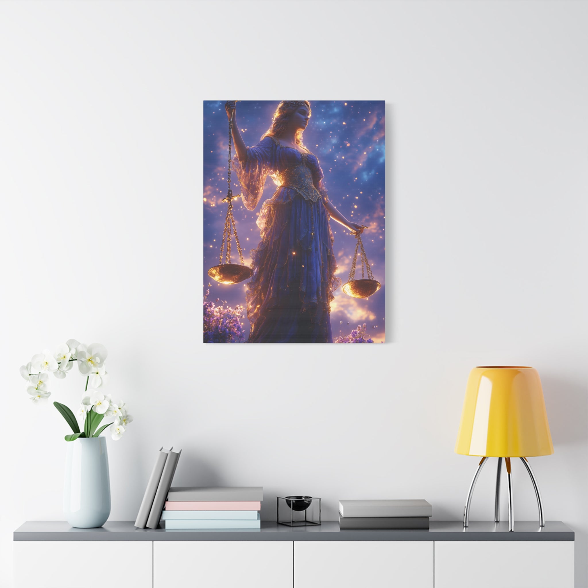 Elegant Justice-Themed Canvas Art Print, Inspirational Home Decor, Perfect Gift for Law Students, Libra Decor, Goddess of Justice Wall Art