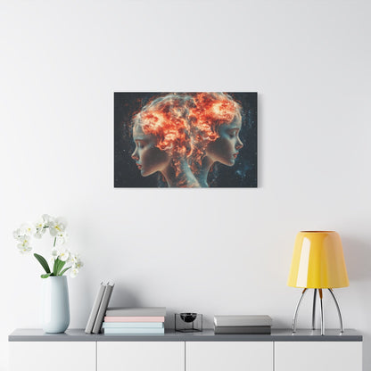 Celestial Portrait Canvas Art, Cosmic Wall Decor, Mystical Home Aesthetic, Gift for Art Lovers, Unique Space-Inspired Artwork