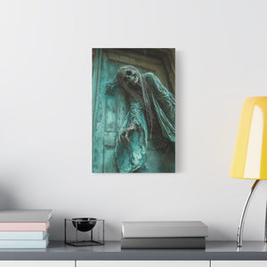 Eerie Ghost Wall Art Canvas, Perfect for Halloween Decor, Creepy Artwork for Home, Macabre Gift Idea, Spooky Room Accent