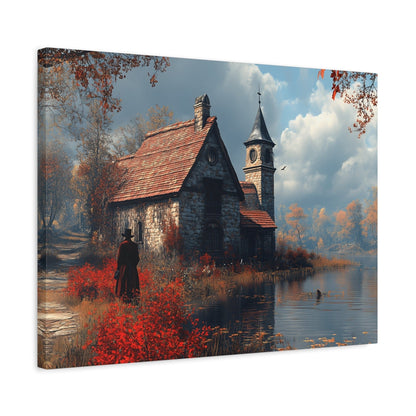 Rustic Art Canvas, Wall Decor, Home Decoration, Cozy Living Room, Nature Scene, Ideal for Holidays