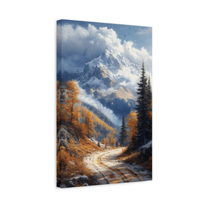 Stretched Canvas Wall Art, Scenic Mountain Landscape, Home Décor, Nature Wall Hanging, Autumn Vibes
