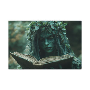 Forest Goddess Art Canvas Wall Décor, Nature Lover Gift, Boho Home Decoration, Fantasy Artwork, Unique Gift Idea