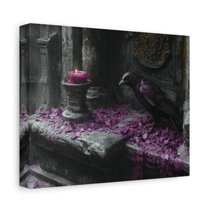 Gothic raven canvas wall art with dark aesthetic and moody design for alternative home decor