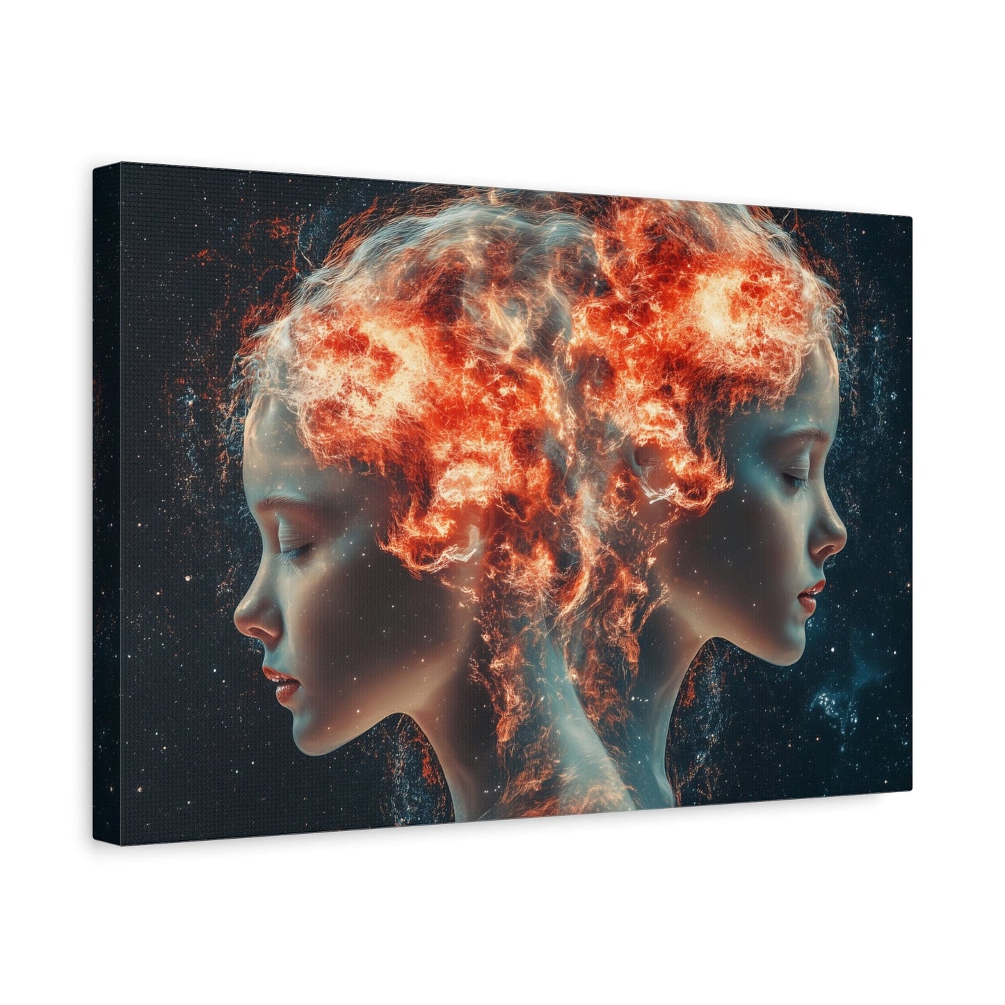 Celestial Portrait Canvas Art, Cosmic Wall Decor, Mystical Home Aesthetic, Gift for Art Lovers, Unique Space-Inspired Artwork