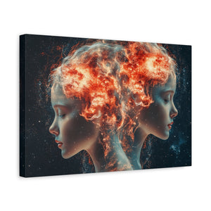 Celestial Portrait Canvas Art, Cosmic Wall Decor, Mystical Home Aesthetic, Gift for Art Lovers, Unique Space-Inspired Artwork