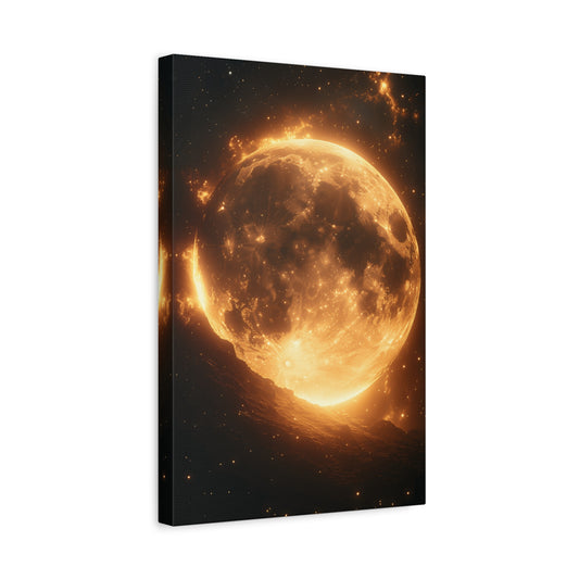 Stretched Canvas Wall Art - Radiant Moon Design