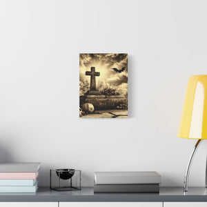 Gothic Halloween Wall Art, Perfect for Home Decor, Spooky Aesthetic, Graveyard Scene, Autumn Decor, Haunted House