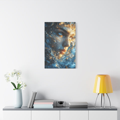 Artistic Canvas Print - Abstract Water Woman | Ocean-Themed Decor, Gallery Wall Art, Unique Home Decoration, Aquatic Aesthetic, Gift
