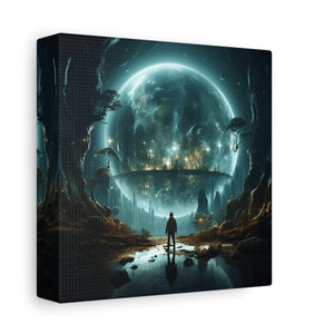 Cosmic Landscape Wall Art, Sci-Fi Home Decor, Canvas Print, Space Inspired Art, Gift for Astronomers, Futuristic Art