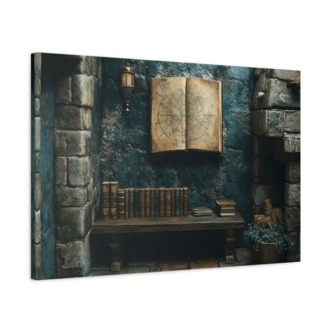 Fantasy Book Nook Wall Art, Cozy Home Decor, Literary Gifts, Reading Corner Artwork, Book Lovers Decor, Magical Canvas Print