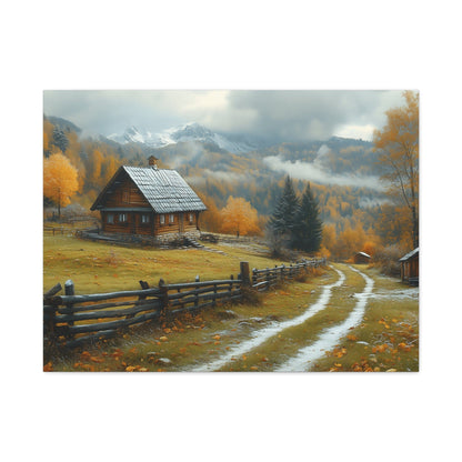 Autumn Landscape Canvas Art, Nature Wall Decor, Cozy Home Aesthetic, Seasonal Artwork, Gift for Nature Lovers
