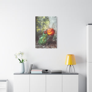 Spooky Halloween Canvas Art, Halloween Decor, Wall Art, Frightening Artwork, Fall Decorations, Pumpkin Queen