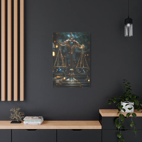 Celestial Scales Canvas Art, Starry Balance Wall Decor, Astrology Gift, Cosmo Home Decor, Spiritual Artwork, Zodiac Decoration