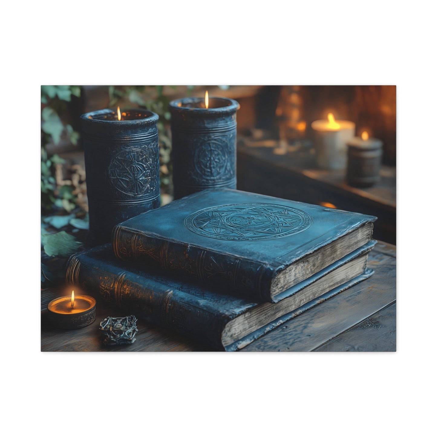 Enchanting Matte Canvas Wall Art, Cozy Home Decor, Perfect for Bohemian Vibes, Fall Celebrations, Unique Gift for Book Lovers