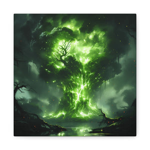 Enchanted Tree Canvas Art Print, Nature Home Decor, Forest Wall Art, Living Room Decoration, Gift for Nature Lovers, Green Wall Art