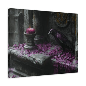 Gothic raven canvas wall art with dark aesthetic and moody design for alternative home decor