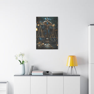 Celestial Scales Canvas Art, Starry Balance Wall Decor, Astrology Gift, Cosmo Home Decor, Spiritual Artwork, Zodiac Decoration