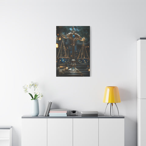 Celestial Scales Canvas Art, Starry Balance Wall Decor, Astrology Gift, Cosmo Home Decor, Spiritual Artwork, Zodiac Decoration