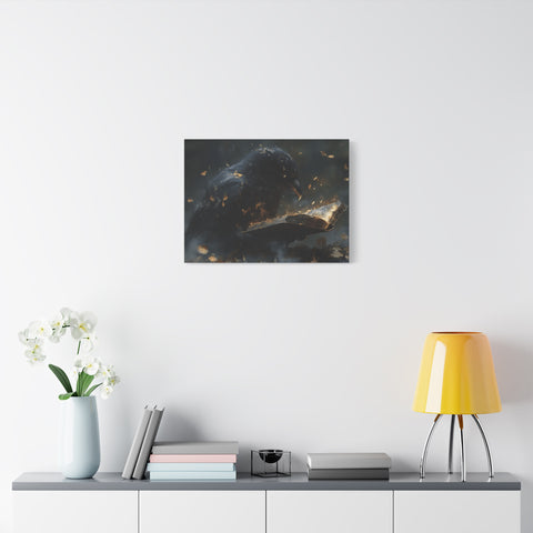 Mystical Raven Canvas Art Print, Gothic Wall Decor, Witchy Home Aesthetic, Unique Gift, Dark Fantasy Decoration