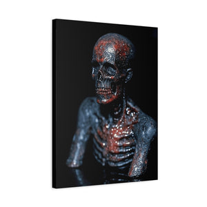 Stretched Canvas Art Print, Gothic Skeleton Wall Decor, Macabre Home Aesthetic, Halloween Wall Art, Dark Artwork for Spooky Vibes