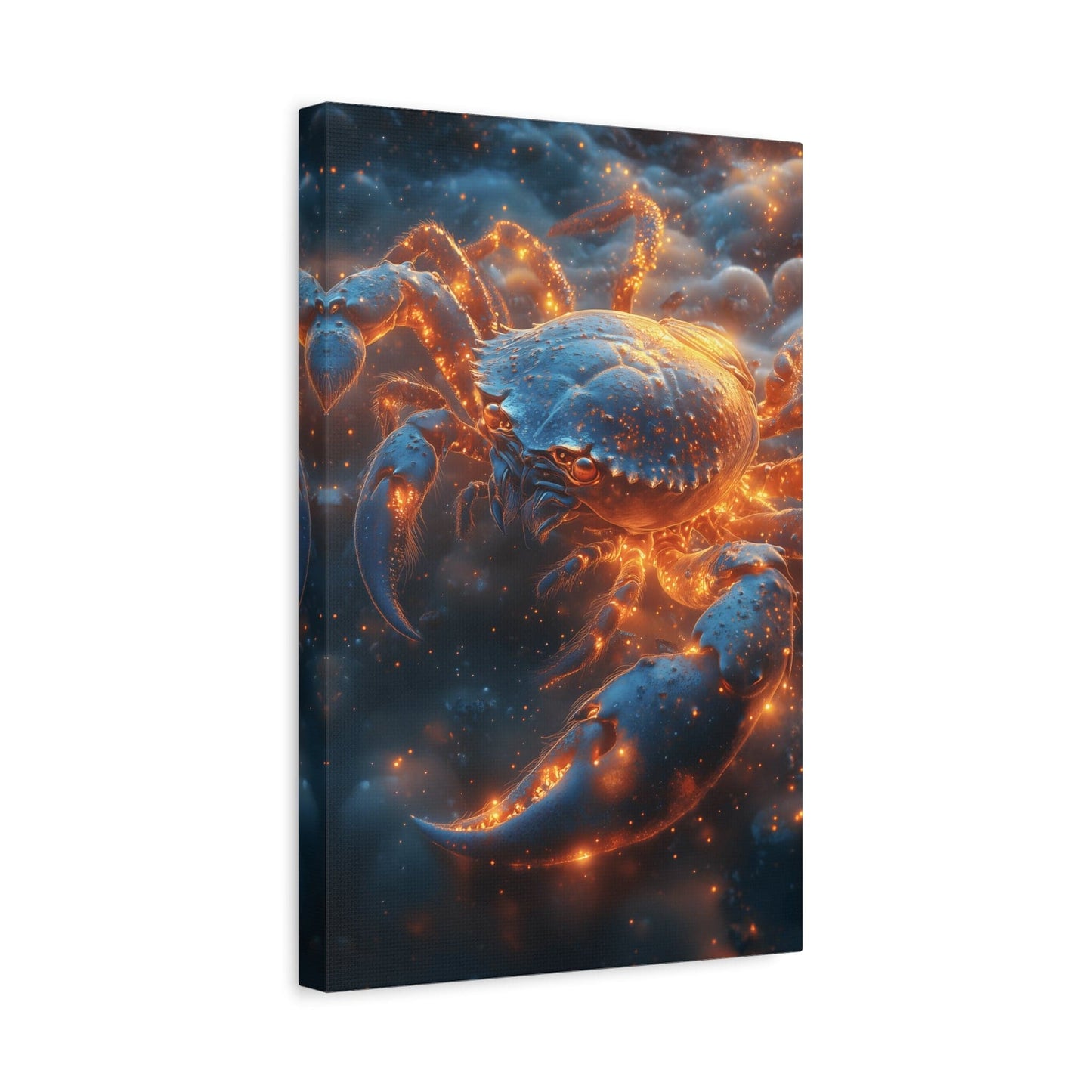 Glowing Crab Art Canvas, Ocean Decor, Coastal Wall Art, Nautical Gift, Unique Home Decoration, Crab Lover's Wall Art