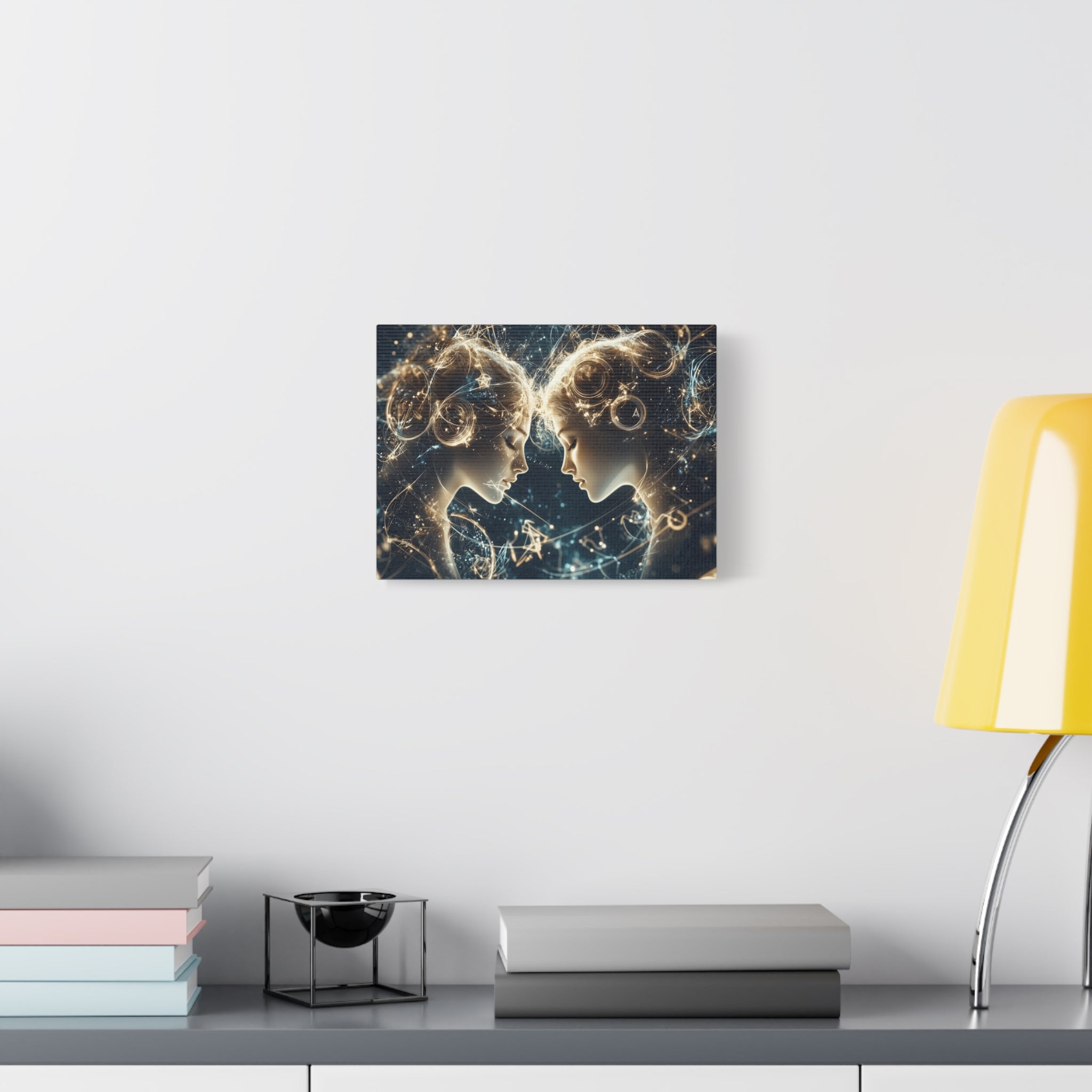 Celestial Gemini Canvas Print, Cosmic Art, Home Decor, Gift for Her, Astrology Wall Art, Unique Artwork, Gallery Wall