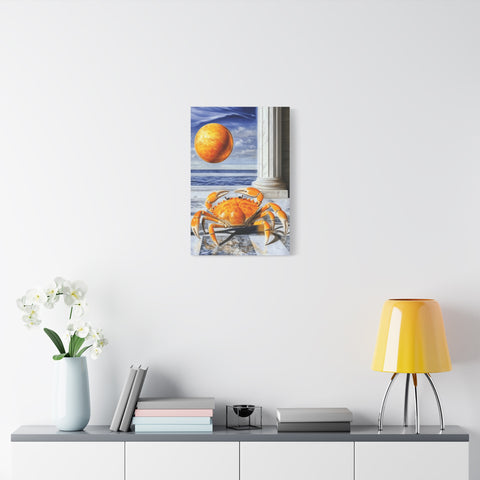 Vibrant Crab Art Canvas Print, Coastal Home Decor, Beach Wall Art, Unique Gift for Ocean Lovers, Nautical Themed Artwork, Summer Decor
