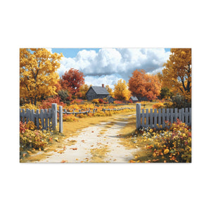 Autumn Landscape Canvas Print, Fall Decor, Farmhouse Wall Art, Nature Artwork, Seasonal Home Decoration