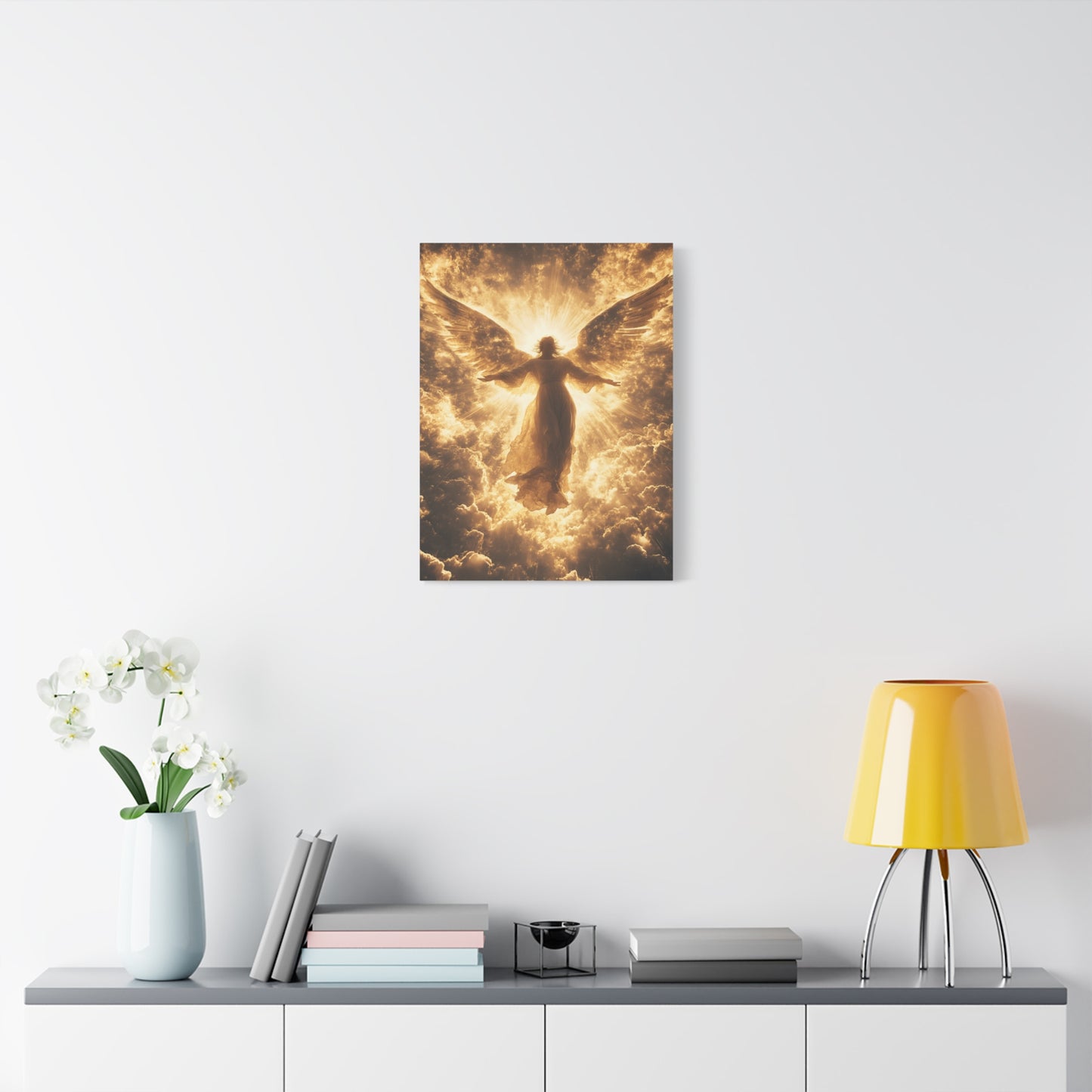 Heavenly Angel Canvas Print, Spiritual Wall Art, Home Decor, Gift for Faith, Inspirational Artwork, Angelic Guardian Decor