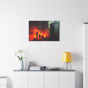 Spooky Halloween Canvas Print, Witch Decor, Haunted House Art, Creepy Wall Art, Fall Home Decor