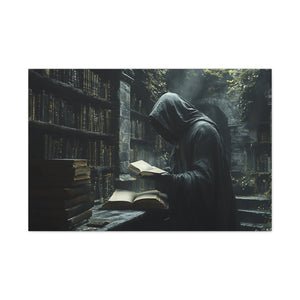 Mysterious Library Canvas Print, Dark Academia Wall Art, Book Lover Gift, Gothic Home Decor, Reading Nook Decoration, Unique Wall Art