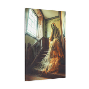 Haunting Ghost Canvas Art, Spooky Home Decor, Halloween Wall Art, Gothic Decoration, Creepy Haunted Print