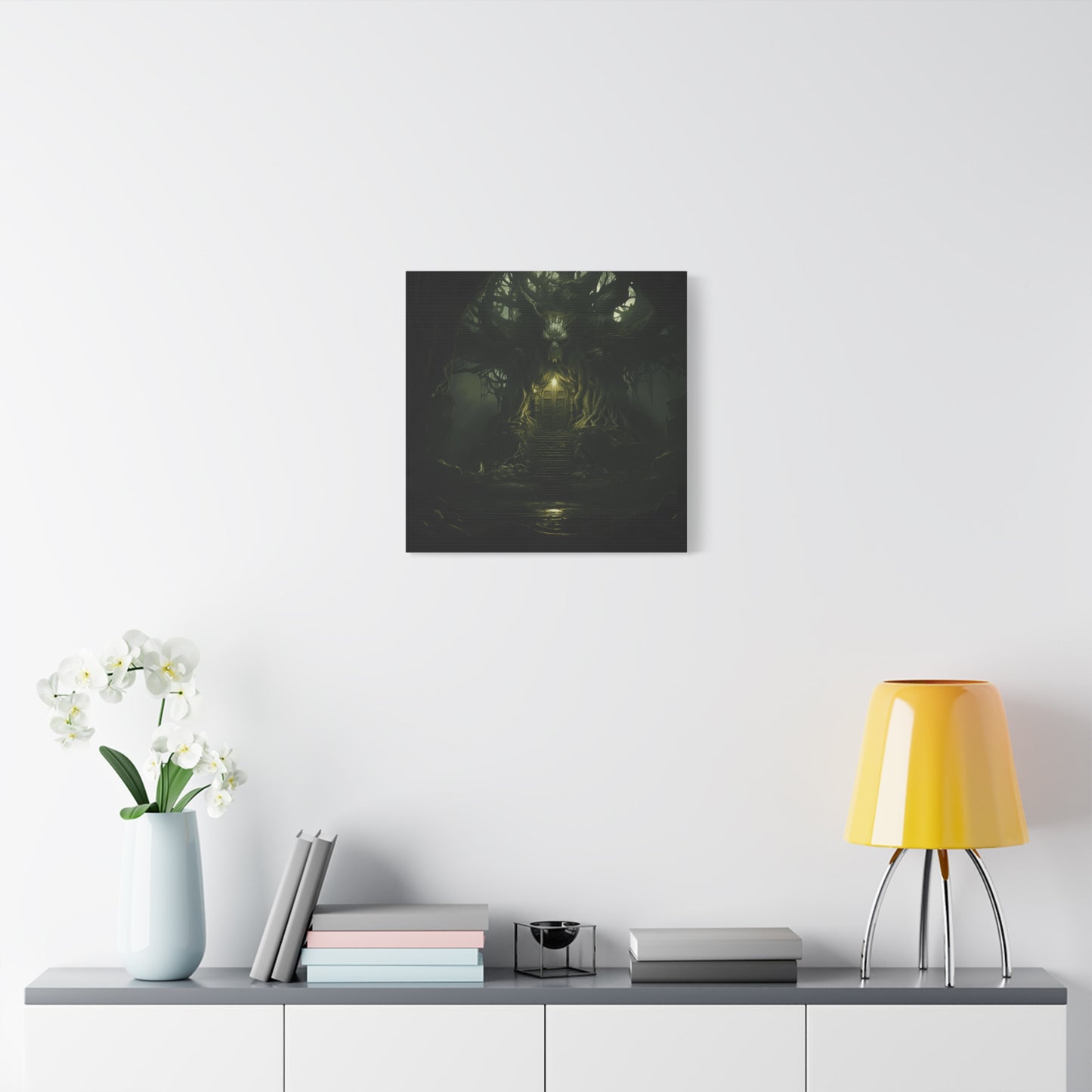 Mystical Forest Canvas Wall Art, Fantasy Decor, Enchanted Home, Gift for Nature Lovers, Dark Aesthetic Room Decor, Gothic Artwork