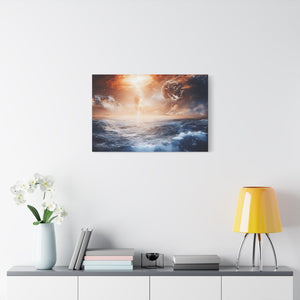 Stretched Canvas Art Print, Cosmic Waves, Space Decor, Modern Wall Art, Galactic Home Decor, Dreamy Ocean Art