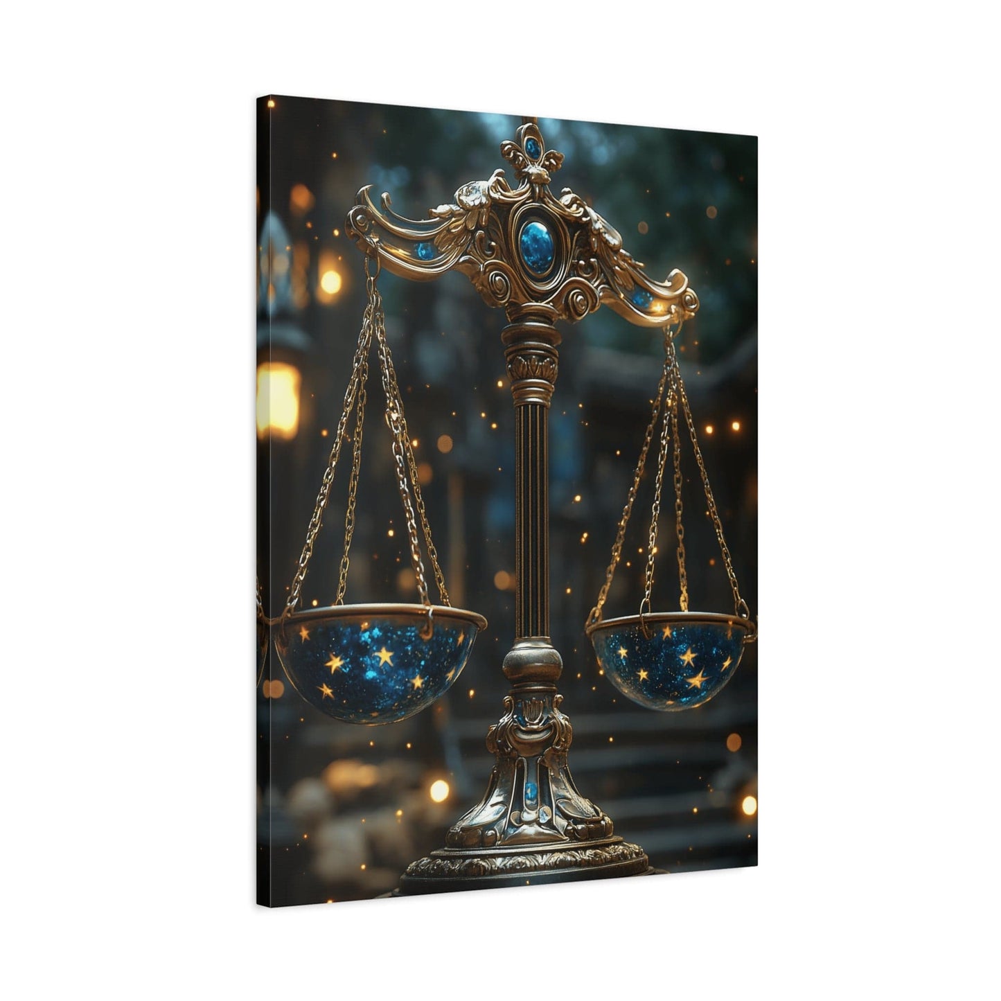 Celestial Scales Canvas Art, Starry Balance Wall Decor, Astrology Gift, Cosmo Home Decor, Spiritual Artwork, Zodiac Decoration