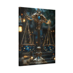 Celestial Scales Canvas Art, Starry Balance Wall Decor, Astrology Gift, Cosmo Home Decor, Spiritual Artwork, Zodiac Decoration